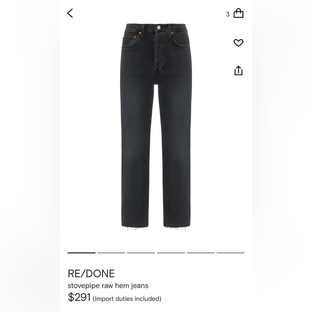 Black REDONE Stovepipe Jeans